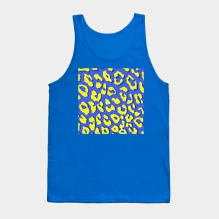 Leopard Print Blue Yellow Tank Top